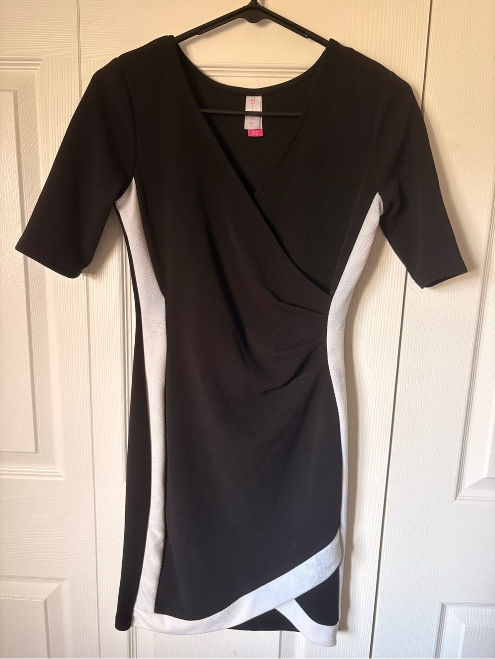 No Boundaries Black Dress with White Contrast Panels